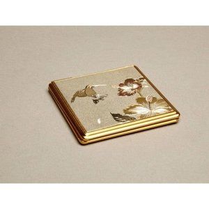 Chokin Art Collection Humming Bird Floral 24Kt Mirror Vintage Accessory